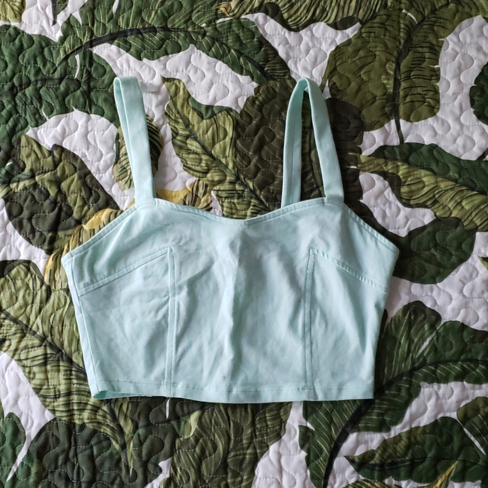 Mint color crop top